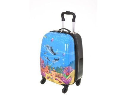 Modrý dětský kufr snowball delfíni 4W SX 20018D-46-01 - hlavní obrázek