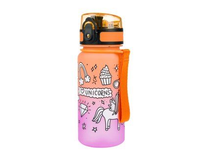 Oranžová láhev na pití Baagl Tritan 350 ml Jednorožec - A-32951 - hlavní obrázek